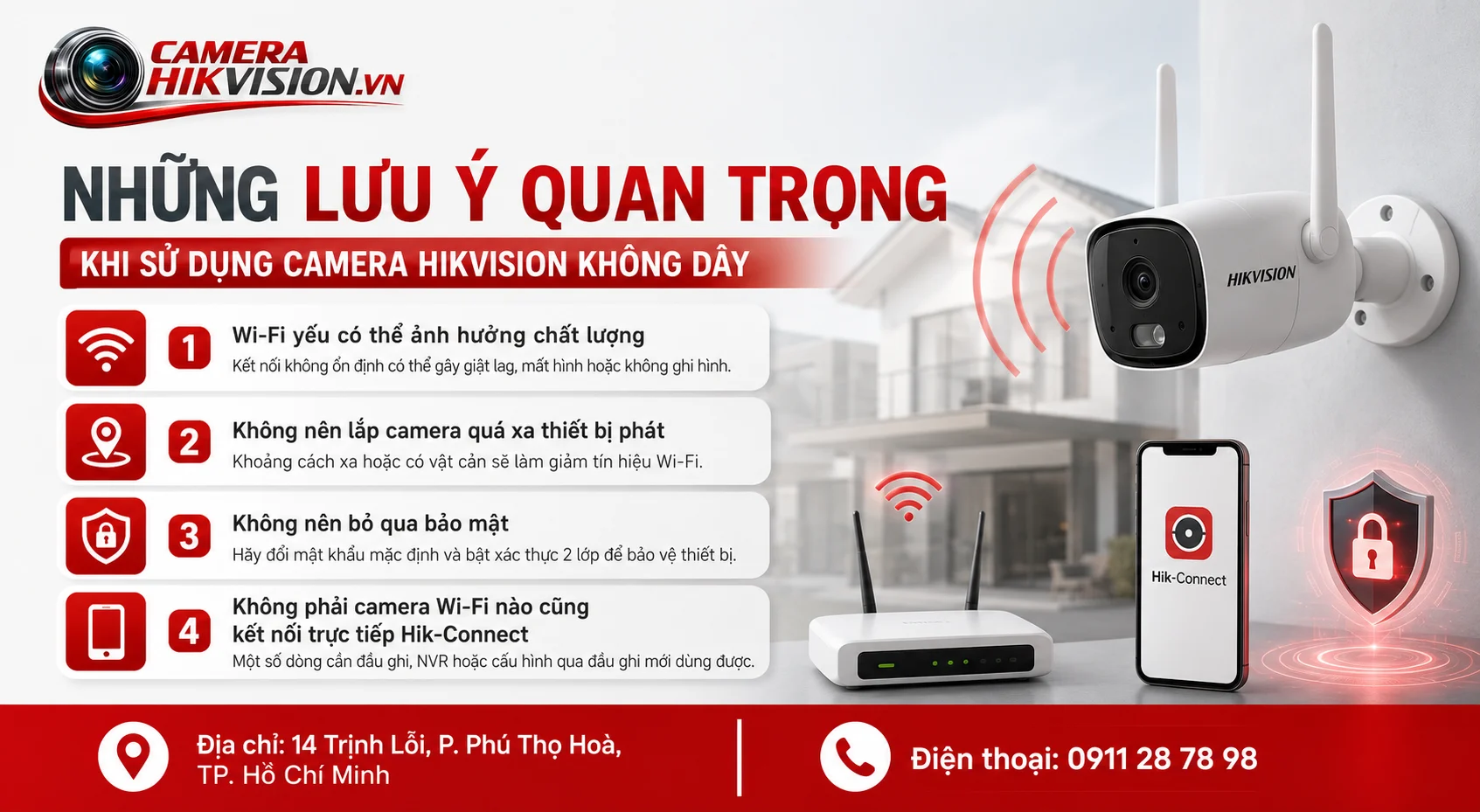 Những lưu ý quan trọng khi sử dụng camera Hikvision không dây