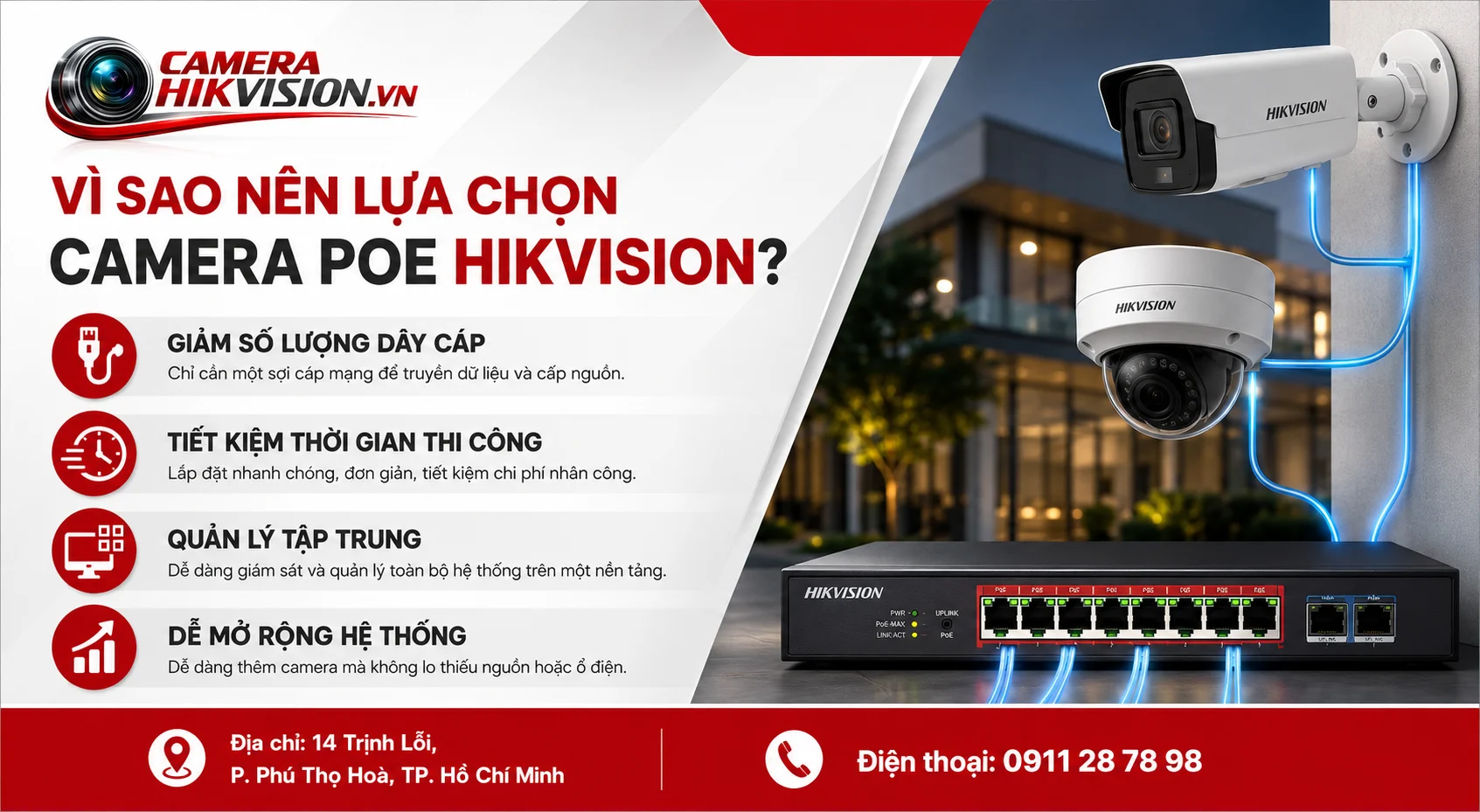 Vì sao nên lựa chọn Camera PoE Hikvision?