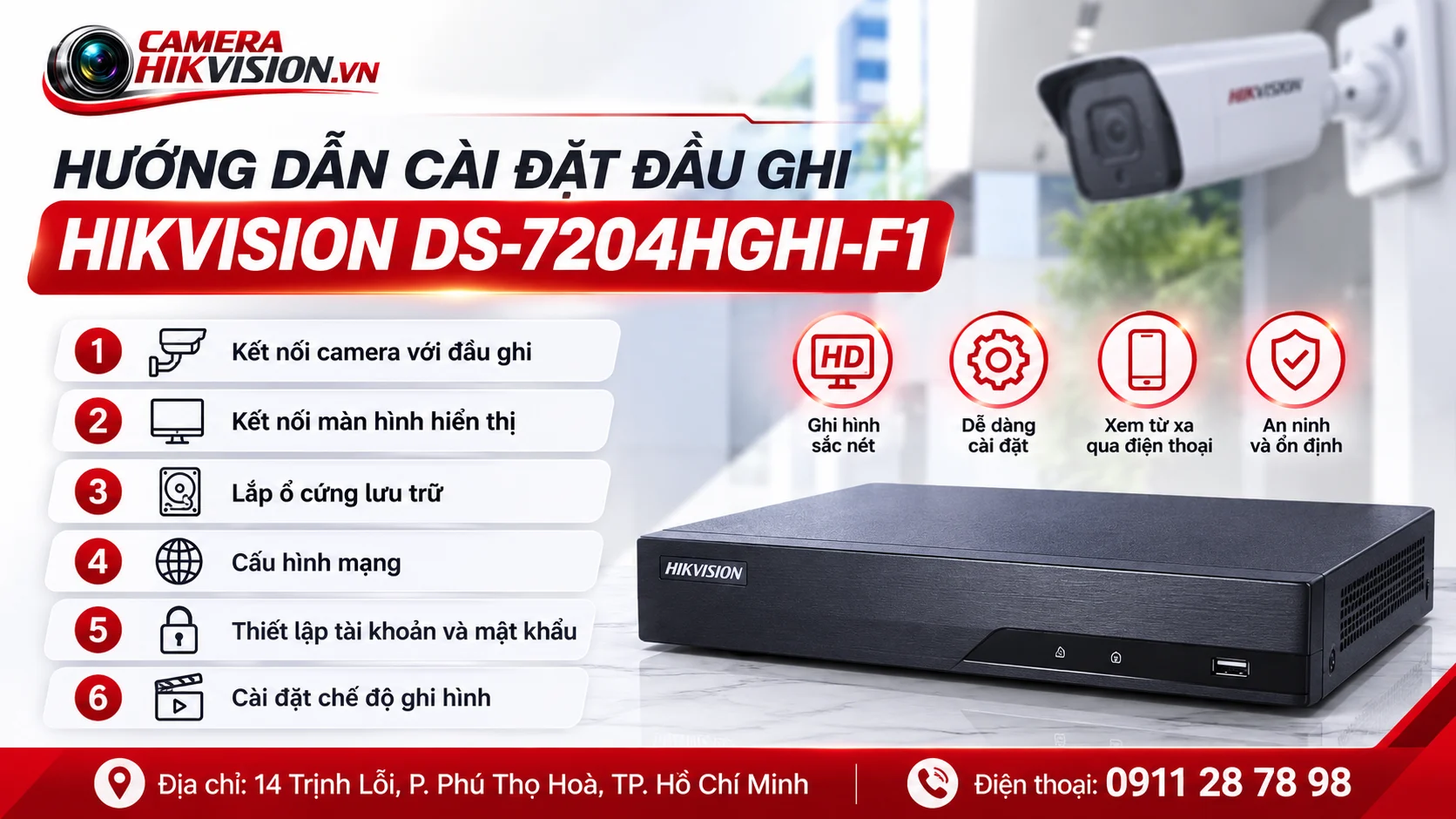 Hướng dẫn cài đặt đầu ghi Hikvision DS-7204HGHI-F1