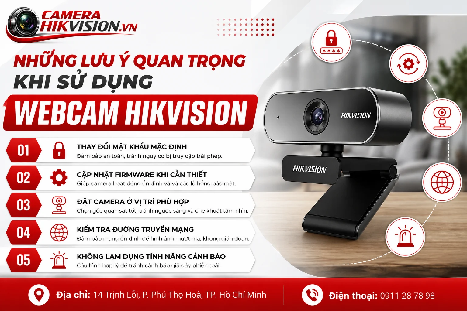 Những lưu ý quan trọng khi sử dụng Webcam Hikvision
