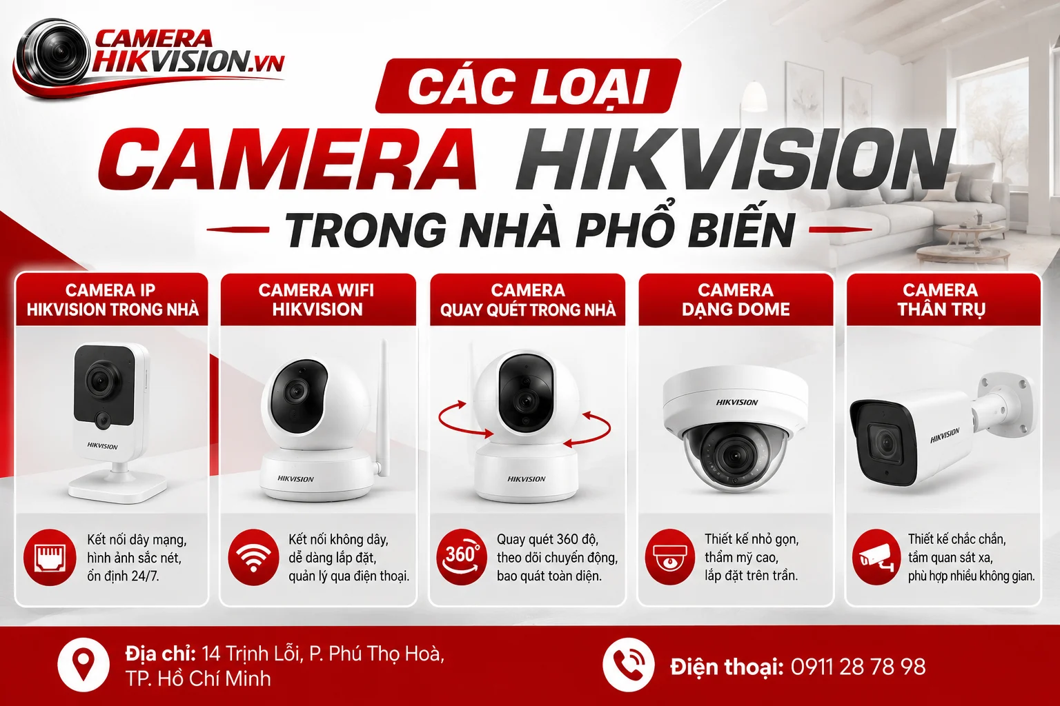 Các Loại Camera Hikvision Trong Nhà Phổ Biến