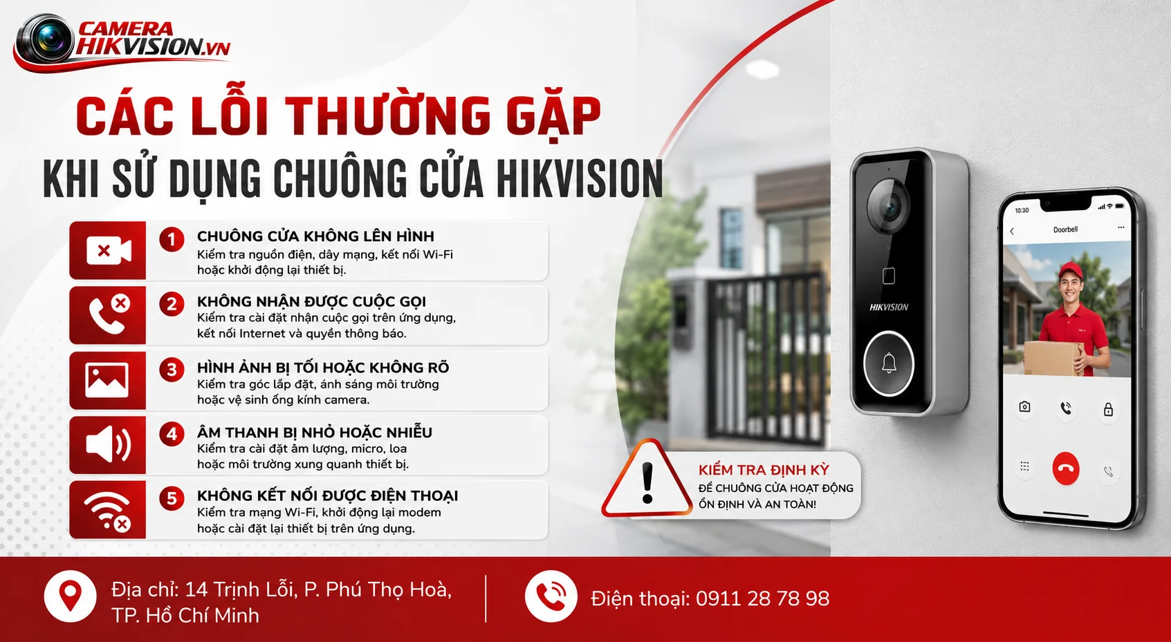 Các lỗi thường gặp khi sử dụng Chuông cửa Hikvision