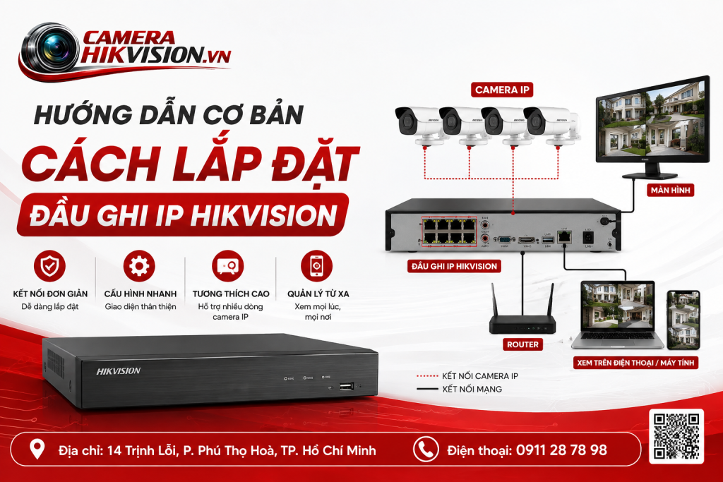 Hướng dẫn cơ bản cách lắp đặt đầu ghi IP Hikvision