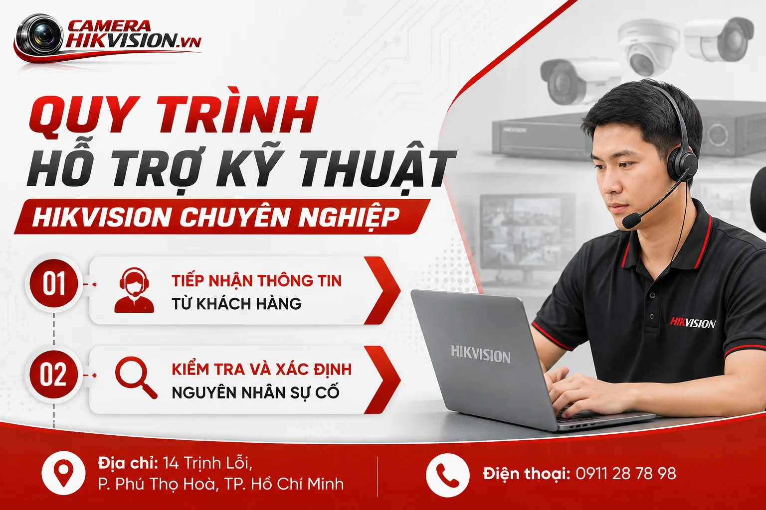 Quy trình hỗ trợ kỹ thuật Hikvision chuyên nghiệp