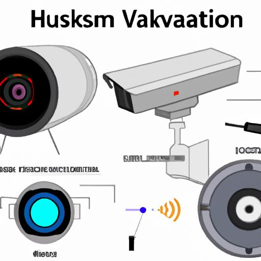 Minh họa về các thành phần bên trong và cách hoạt động của một camera Hikvision có âm thanh.
