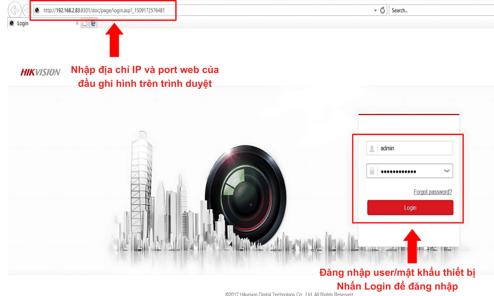 Cách đăng nhập Hikvision bằng trình duyệt web