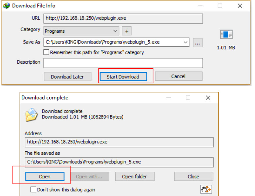 Tiến hành download về