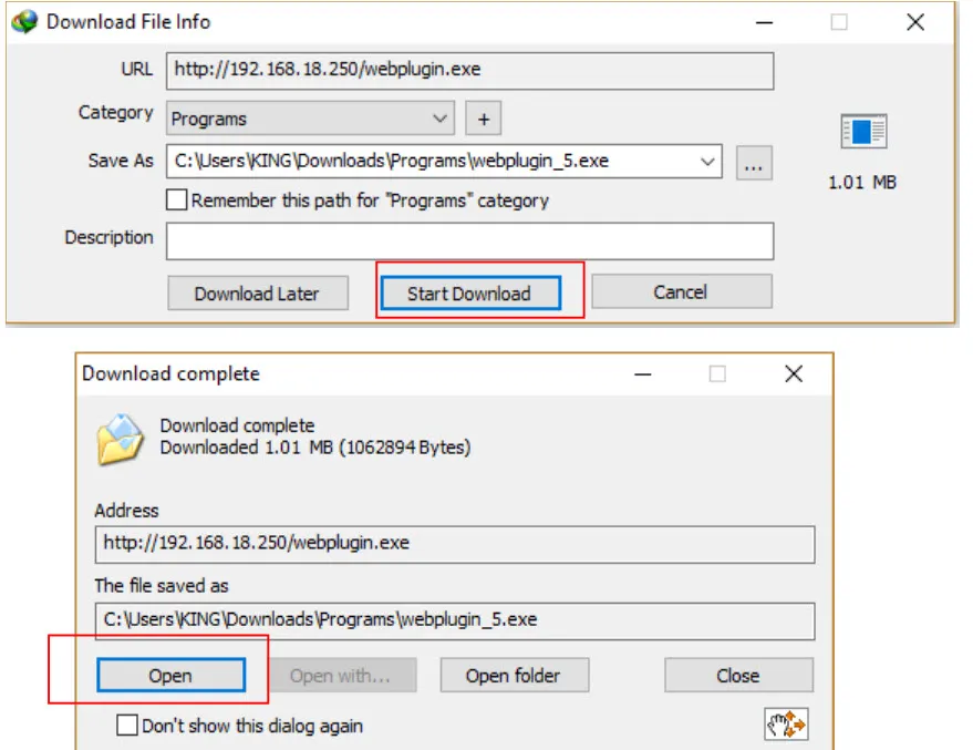 Tiến hành download về