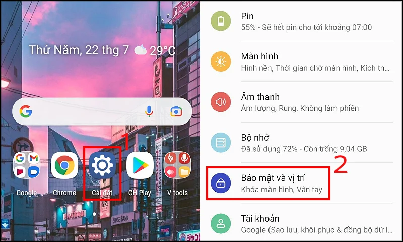 Hướng Dẫn Kích Hoạt Bảo Mật Vân Tay và Khuôn Mặt Trên Vsmart