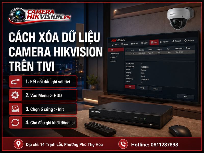 Cách Xóa Dữ Liệu Trong Camera Hikvision Trên Tivi