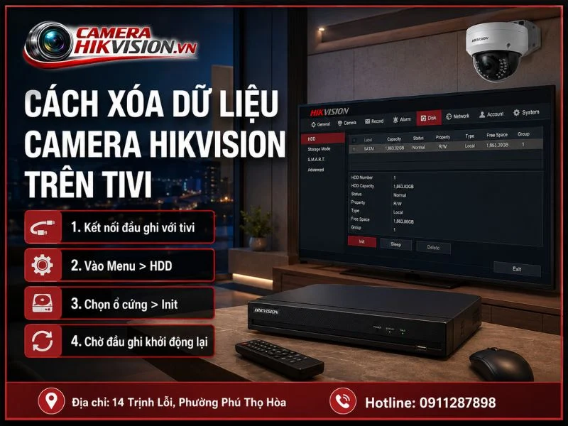 Cách Xóa Dữ Liệu Trong Camera Hikvision Trên Tivi
