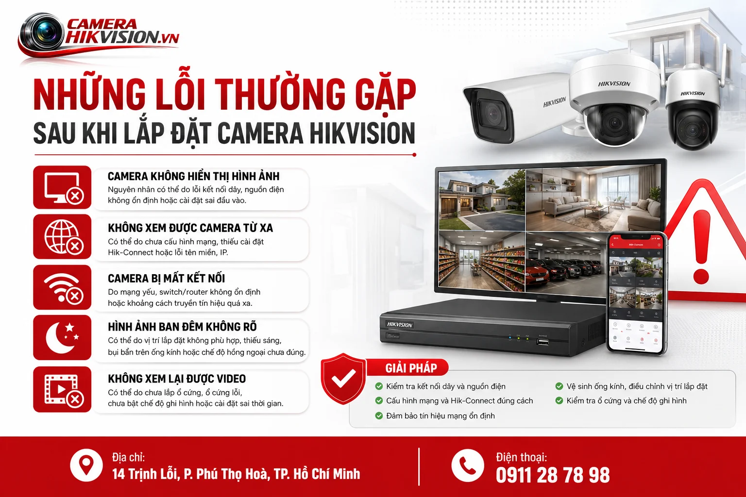 Những lỗi thường gặp sau khi lắp đặt camera Hikvision