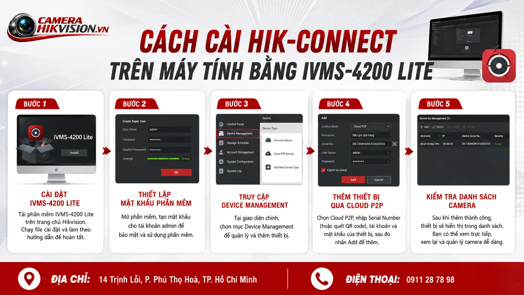 Cách cài Hik-Connect trên máy tính bằng IVMS-4200 Lite