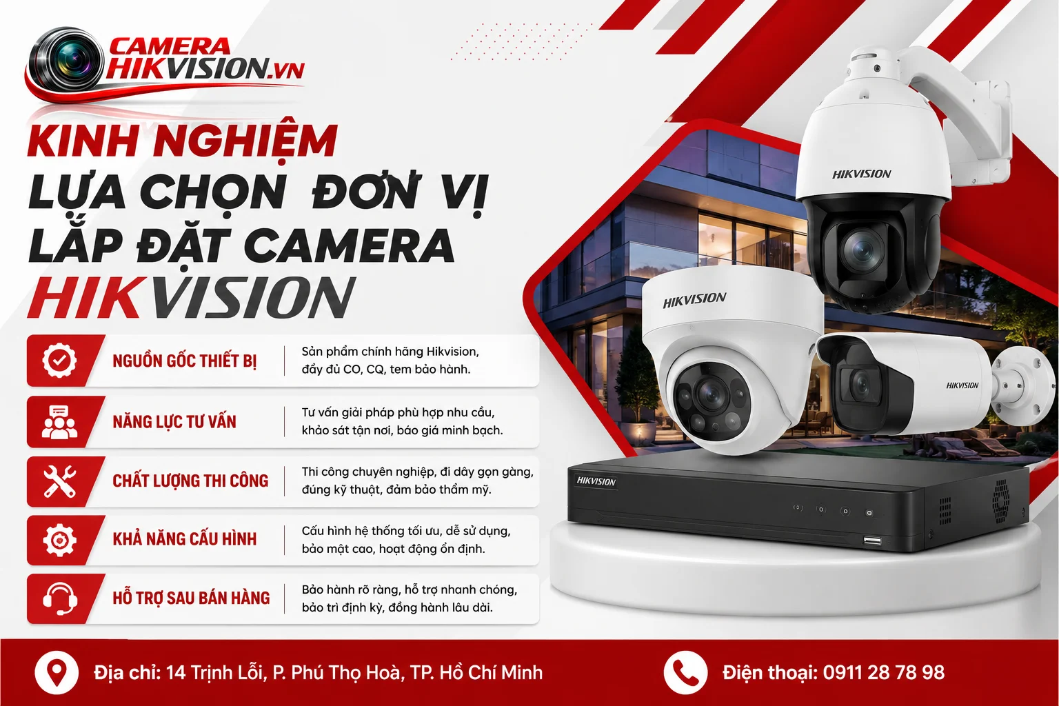 Kinh nghiệm lựa chọn đơn vị lắp đặt camera Hikvision