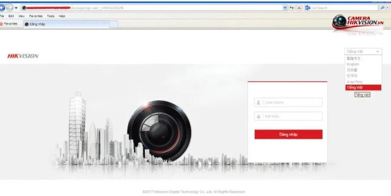 Truy cập địa chỉ IP của camera
