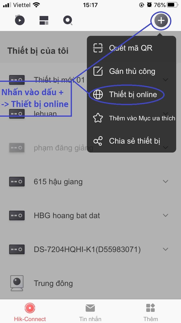 cai dat dau ghi hikvision bang dien thoai 1