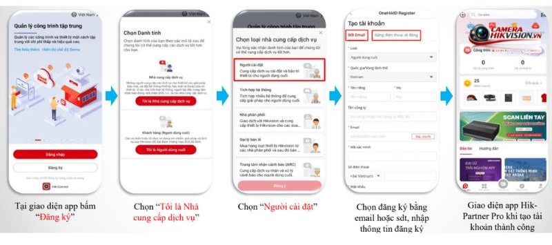 Đăng ký và xác thực tài khoản Hik-Partner Pro