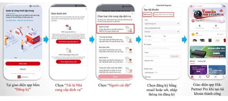 Đăng ký và xác thực tài khoản Hik-Partner Pro