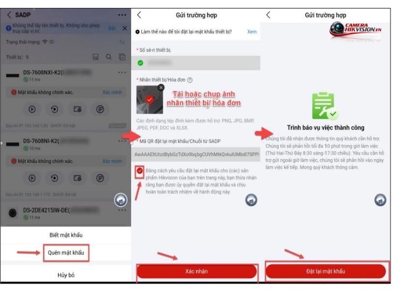 Hướng dẫn sử dụng Hik-Partner Pro Đặt lại mật khẩu thiết bị