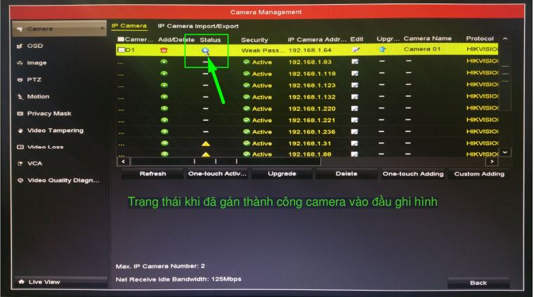 Mục lục thao tác trên giao diện đầu ghi Hikvision