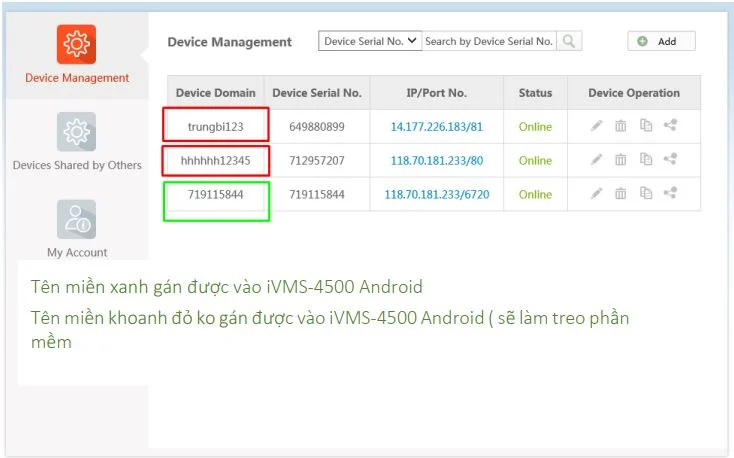 XỬ LÝ THÔNG BÁO LỖI KHI GÁN TÊN MIỀN HIK-CONNECT VÀO PHẦN MỀM IVMS-4500