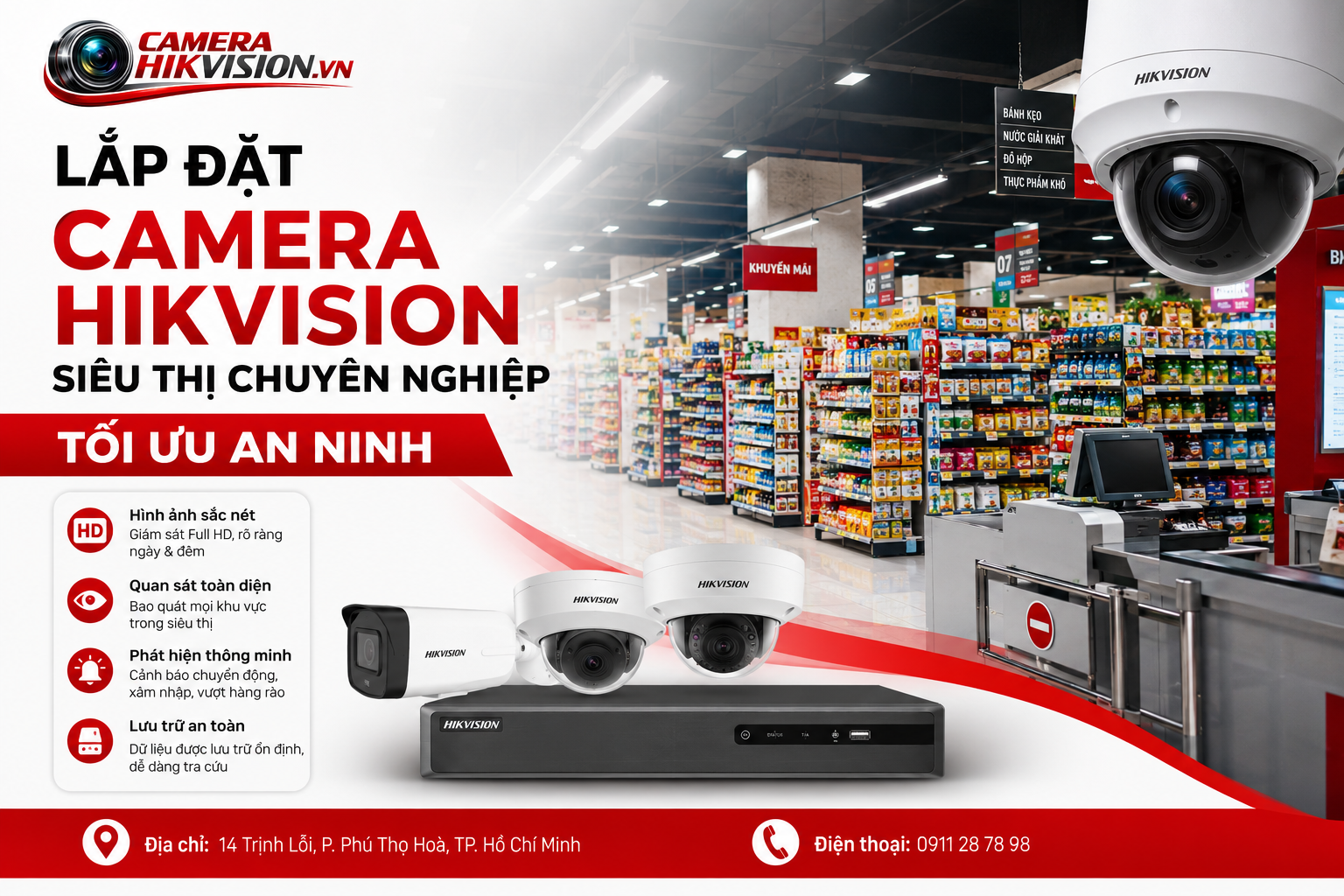 Lắp Đặt Camera Hikvision Siêu Thị Chuyên Nghiệp – Tối Ưu An Ninh