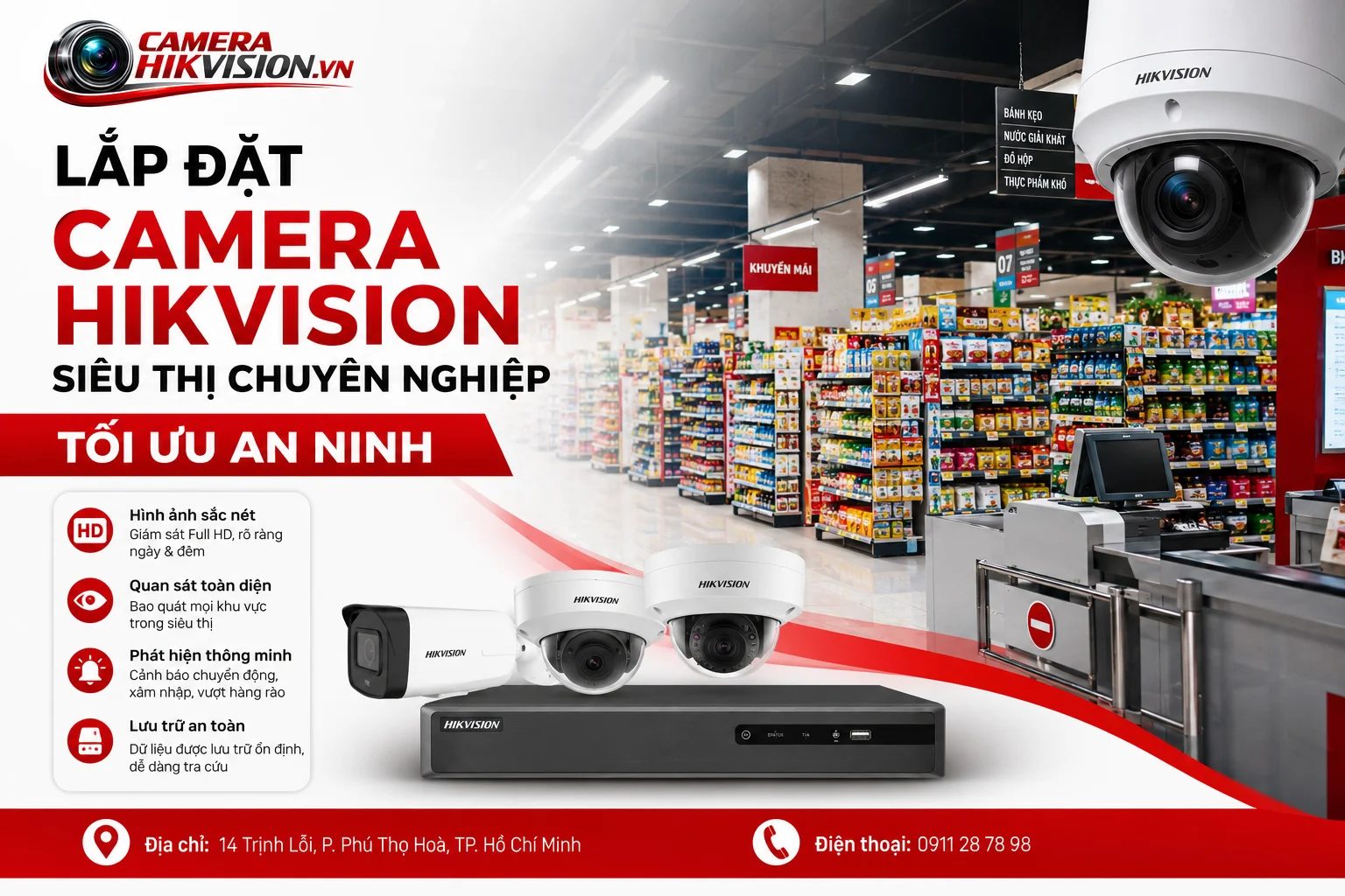 Lắp Đặt Camera Hikvision Siêu Thị Chuyên Nghiệp – Tối Ưu An Ninh