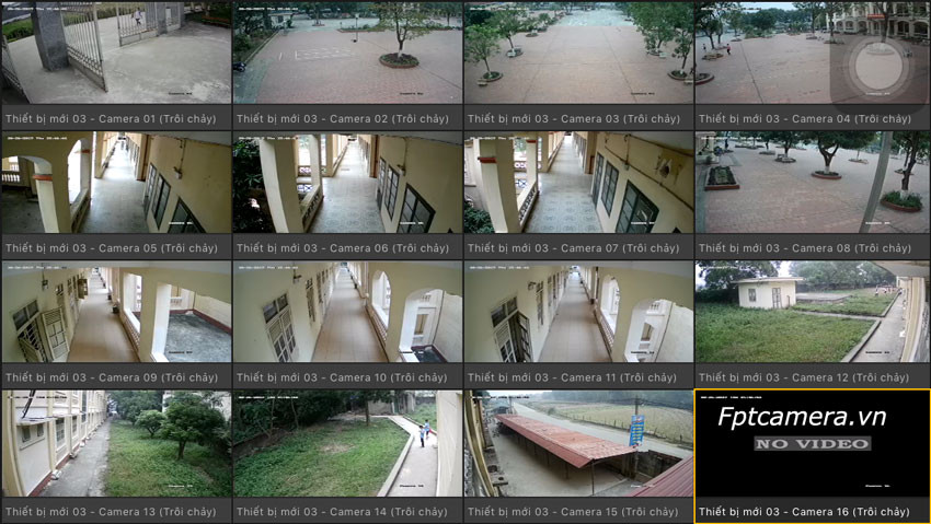 Sơ đồ minh họa lắp đặt camera Hikvision bao quát khuôn viên trường học
