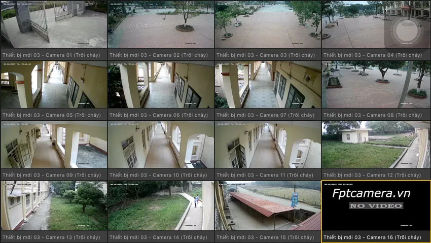 Sơ đồ minh họa lắp đặt camera Hikvision bao quát khuôn viên trường học