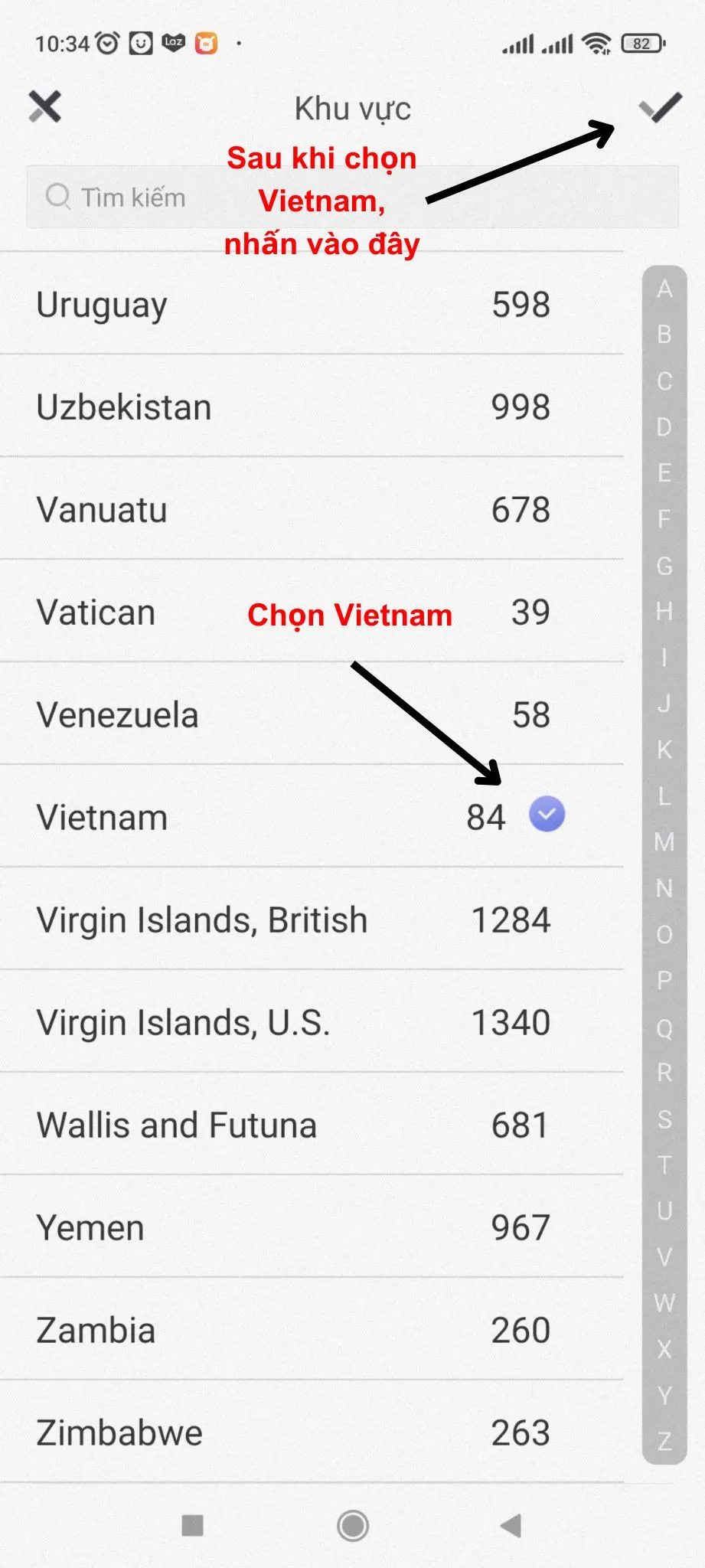 Chọn khu vực Vietnam khi đăng ký tài khoản Hik-Connect