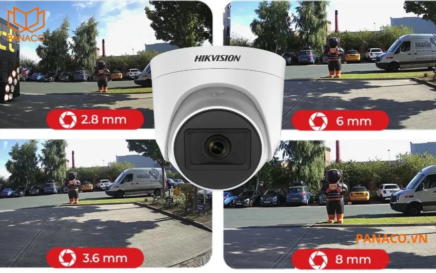 Ống kính 2.8mm 3.6mm 6mm trên Hikvision DS-2CE76D0T-EXIPF phù hợp nhiều không gian