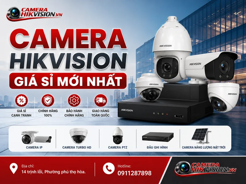 Camera Hikvision giá sỉ mới nhất: Bảng giá tham khảo, chọn mẫu bán chạy và hướng dẫn lắp đặt chuẩn kỹ thuật