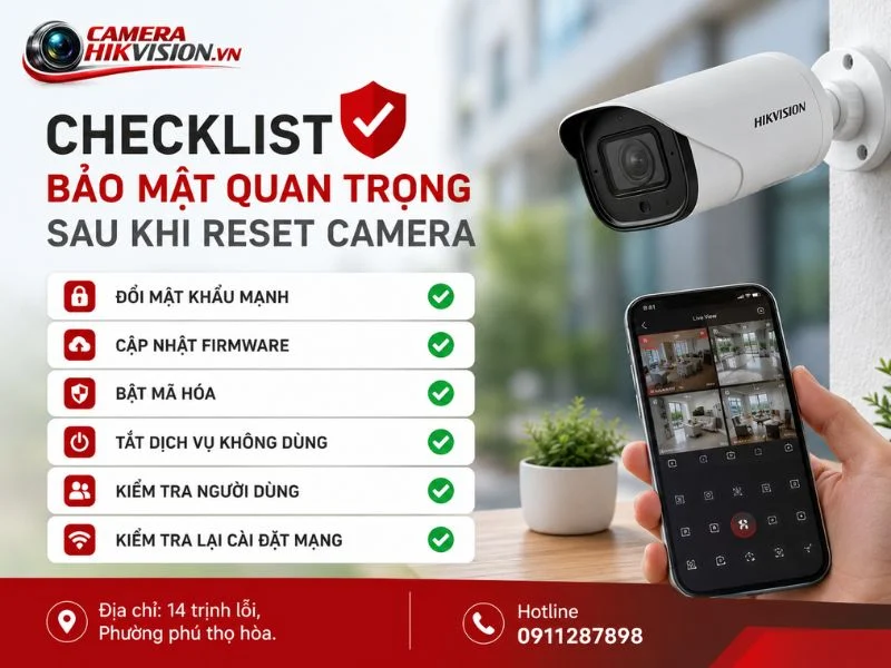 Checklist bảo mật quan trọng sau khi reset camera