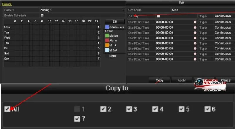 Chọn chuẩn nén, bitrate và lịch ghi