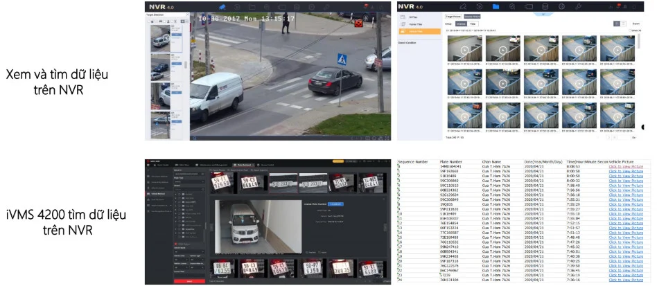 Quy trình camera NVR IVMS 4200 tìm xuaasrt dữ liệu ANPR nhanh chóng