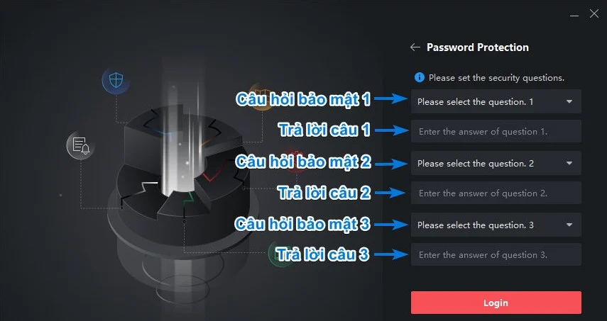 Thiết lập câu hỏi bảo mật trong iVMS-4200 để tăng an toàn cho hệ thống camera Hikvision