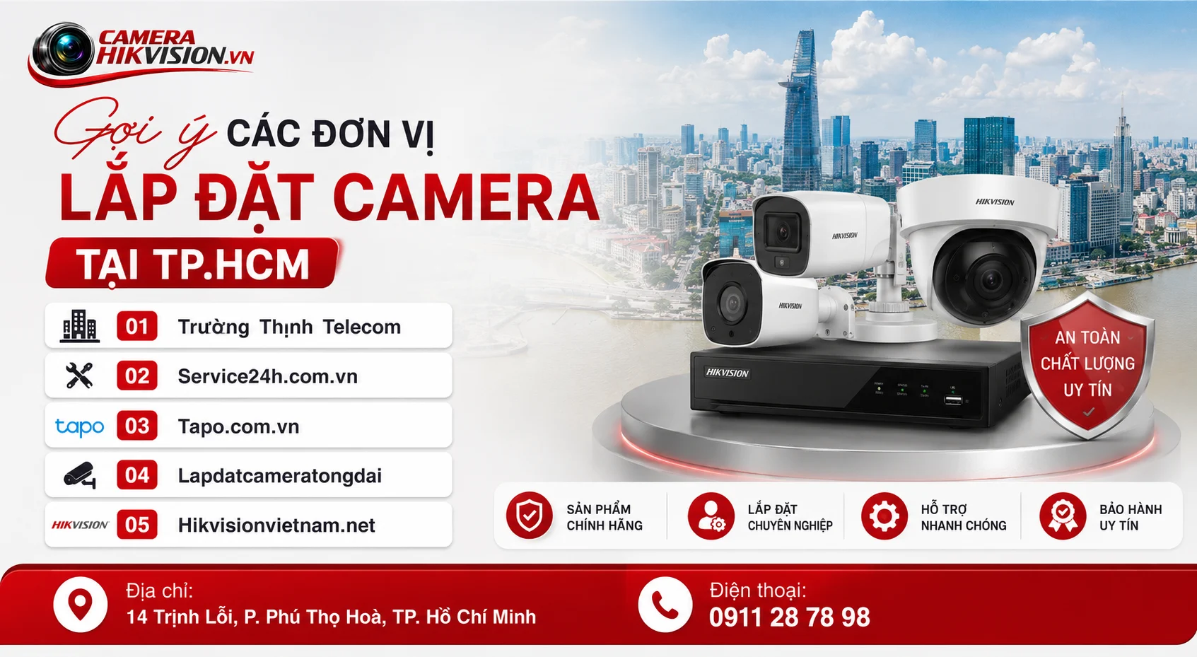 Gợi ý các đơn vị lắp đặt camera tại TP.HCM