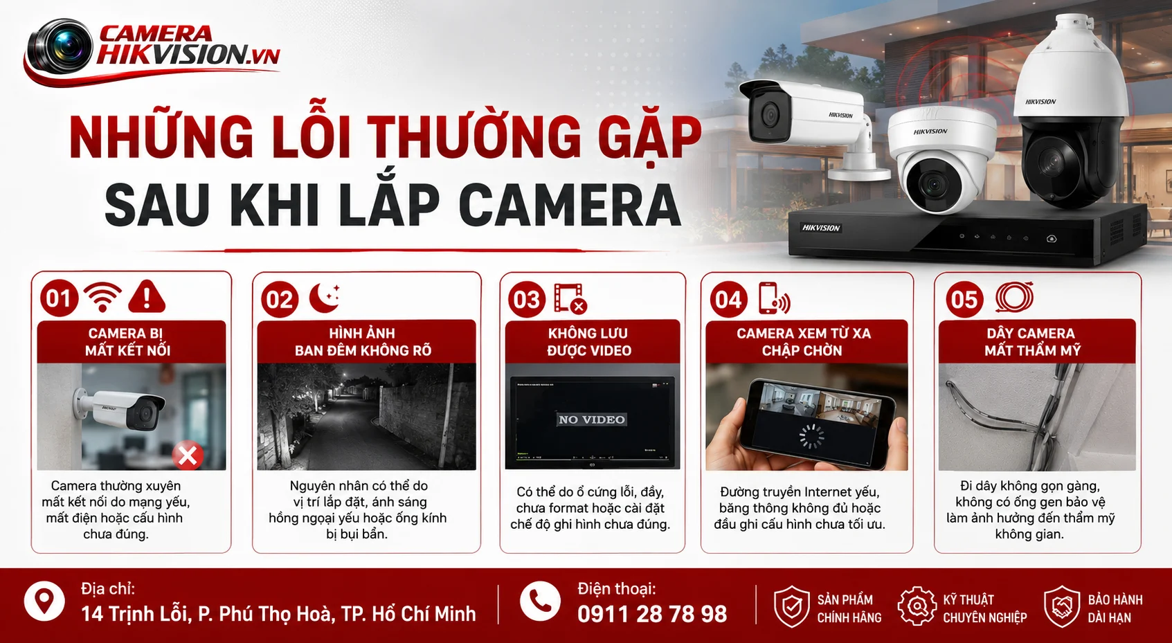 Những lỗi thường gặp sau khi lắp camera