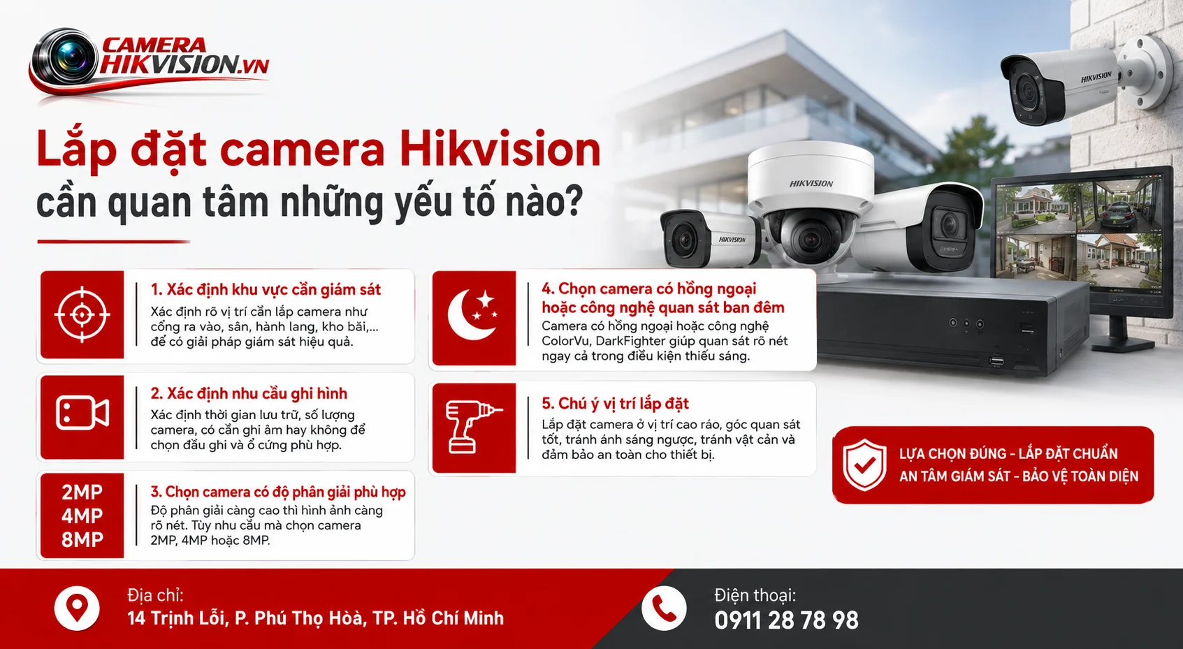 Lắp đặt camera Hikvision cần quan tâm những yếu tố nào?