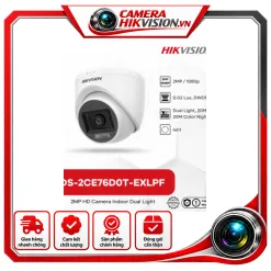 Camera HDTVI 2MP Dome Dual Light HIKVISION DS-2CE76D0T-EXLPF - ảnh 3