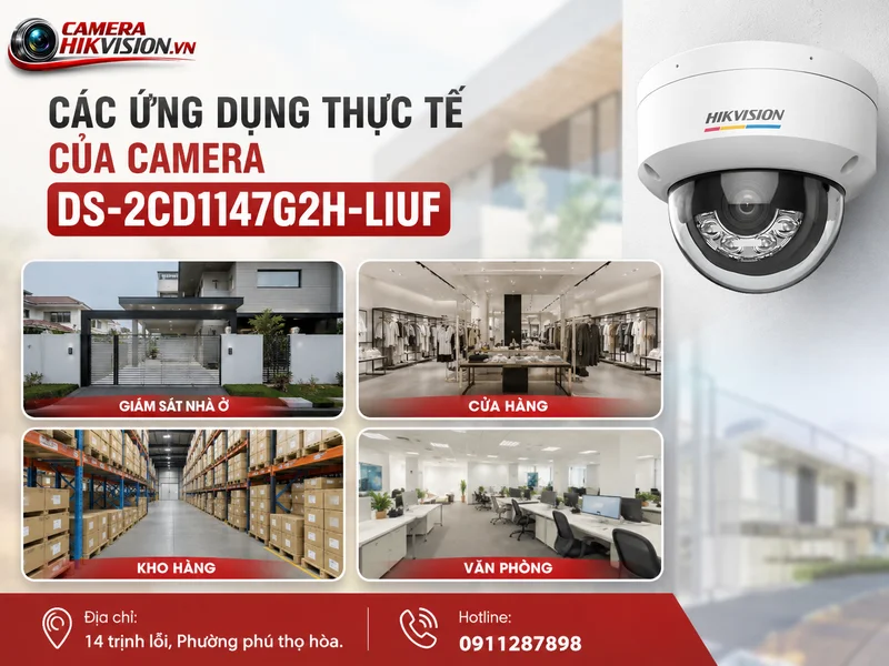 Các ứng dụng thực tế của camera DS-2CD1147G2H-LIUF