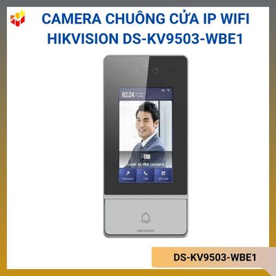 Camera chuông cửa căn hộ IP Wifi nhận diện khuôn mặt Hikvision DS-KV9503-WBE1Màn hình cảm ứng IPS 4.3-inchTiêu chuẩn bảo vệ cao IP65 & IK08Hỗ trợ Mifare card reader, 1