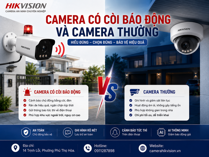 So sánh Camera có còi báo động và camera thường: chọn loại nào an toàn, đáng đầu tư hơn?