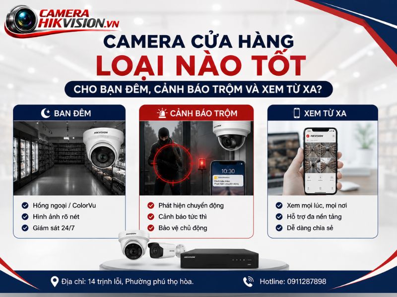 Camera cửa hàng loại nào tốt cho ban đêm, cảnh báo trộm và xem từ xa?