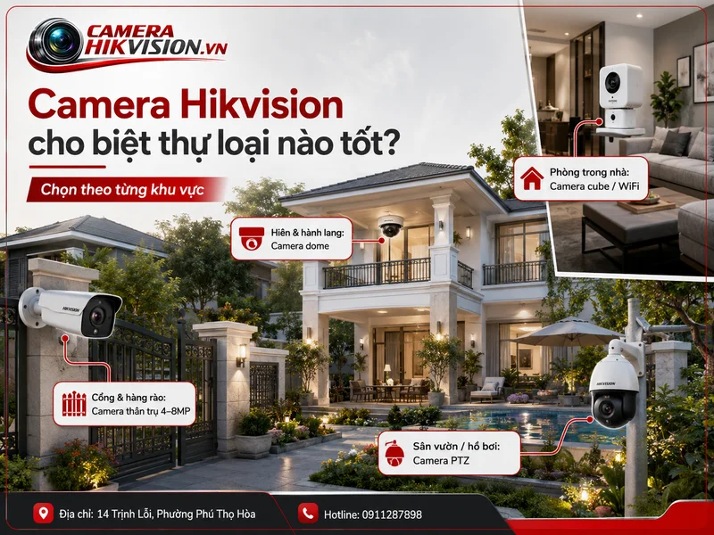 Camera Hikvision cho biệt thự loại nào tốt nếu xét theo từng khu vực?