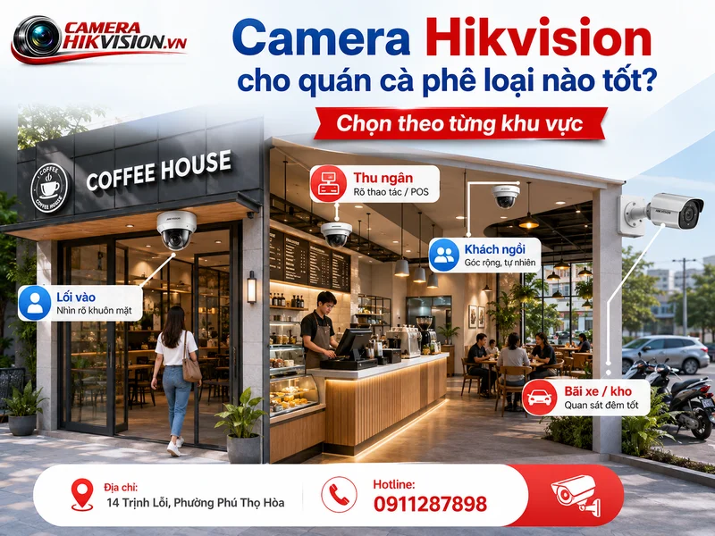 Camera Hikvision cho quán cà phê loại nào tốt theo từng khu vực?
