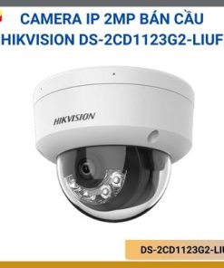 Camera IP 2MP bán cầu Hikvision DS-2CD1123G2-LIUFCảm biến 1/2.9″ Progressive Scan CMOSCamera IP độ phân giải Full HD 1080P.Hỗ trợ Mic thu âm, khe cắm thẻ nhớChuẩn nén hình ảnh: