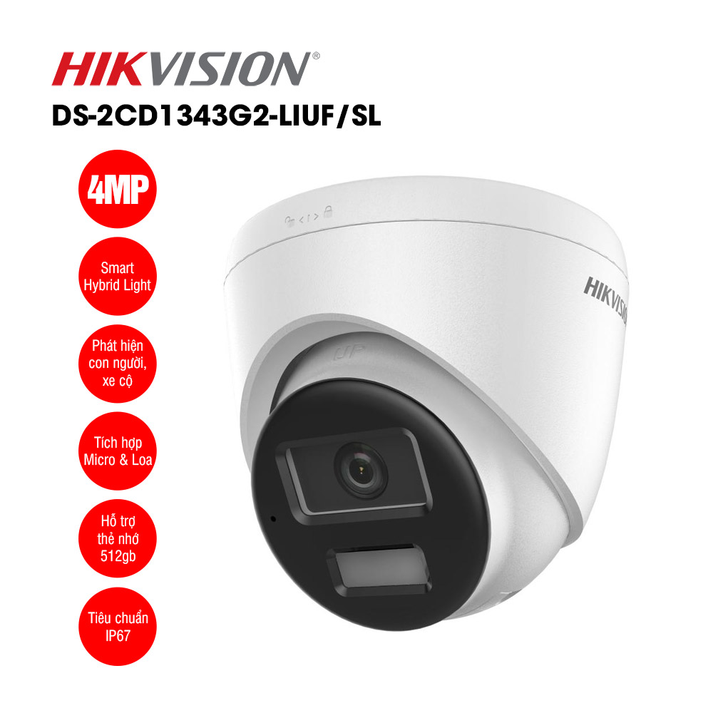 Camera IP 4MP bán cầu Hikvision DS-2CD1343G2-LIUF/SL