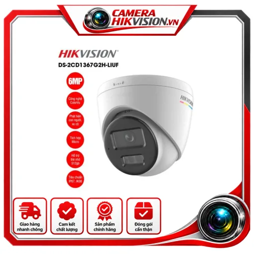 Camera IP Dome ColorVu HIKVISION DS-2CD1367G2H-LIUF