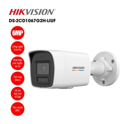 Camera IP 6MP thân trụ HIKVISION DS-2CD1067G2H-LIUF